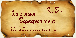 Kosana Dumanović vizit kartica